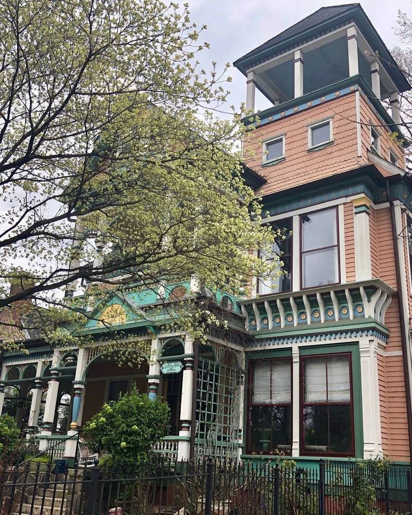 A Victorian house with a tower in Inman Park, Atlanta