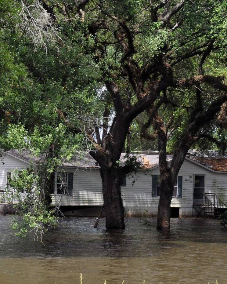 A flooded home in Bainbridge, Georgia