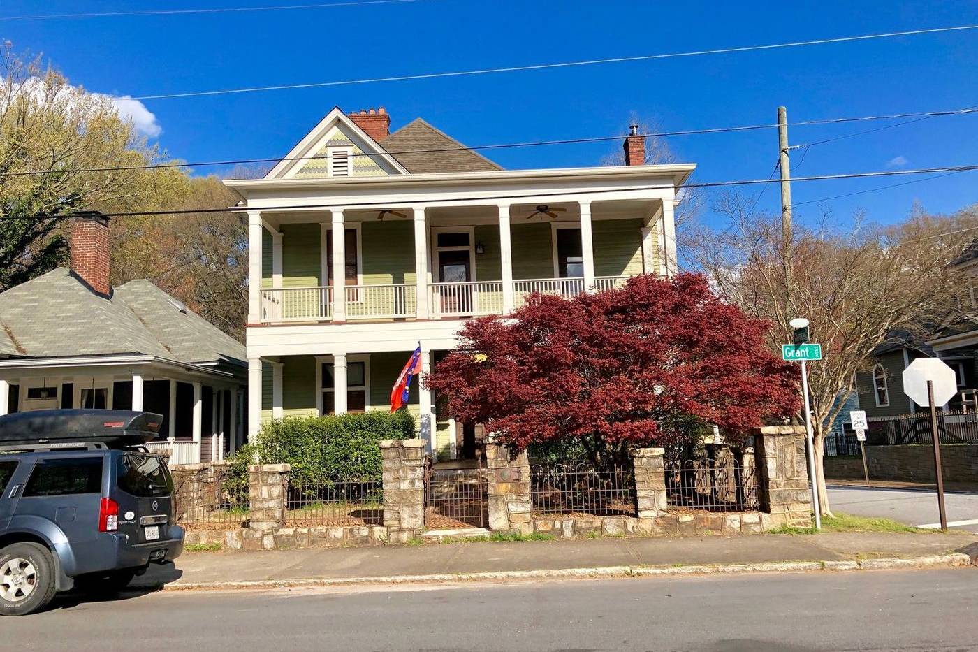 A two-story porch house on Grant Street, Atlanta